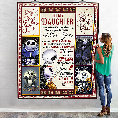 Alternative view of Personalized To My Daughter When Im Not Close By I Love You Fleece Blanket-Premium Sherpa Blanket-Custom Gift From Dad