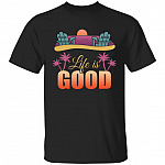 Life is Good Beach Life T-Shirt, Black, Unisex T-Shirt