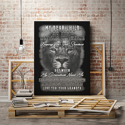 Alternative view of To My Grandkids Framed Canvas - I Am There Waiting Watching Keeping To The Shadows Unframed Poster