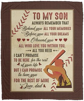 From Dad To My Son Always, White, Cozy Plush Fleece Blanket - 50x60