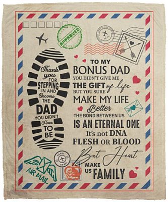 Letter To My Bonus Dad, White, Cozy Plush Fleece Blanket - 50x60