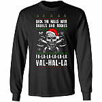 Fun Deck The Halls Skulls, Black, Long Sleeve