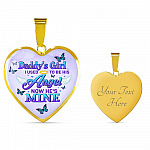 Butterflies Daddy's Girl I Used To Be His Angel Heart Pendant Necklace - Butterfly Father Daughter Necklace - Heart Luxury Necklace (Gold Plated)