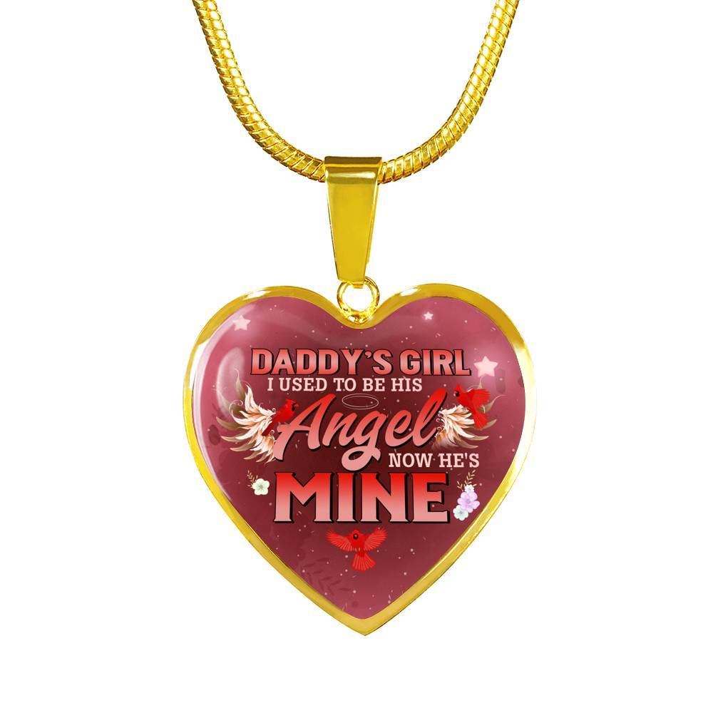 Cardinal Bird Daddy's Girl I Used To Be His Angel Heart Pendant Necklace - Red Cardinal Dad Daughter Necklace - Heart Luxury Necklace (Gold Plated) Cardinal Bird Daddy's Girl I Used To Be His Angel Heart Pendant Necklace - Red Cardinal Dad Daughter Necklace - Heart Luxury Necklace (Gold Plated)