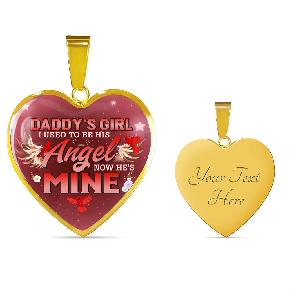 Cardinal Bird Daddy's Girl I Used To Be His Angel Heart Pendant Necklace - Red Cardinal Dad Daughter Necklace - Heart Luxury Necklace (Gold Plated) Cardinal Bird Daddy's Girl I Used To Be His Angel Heart Pendant Necklace - Red Cardinal Dad Daughter Necklace - Heart Luxury Necklace (Gold Plated)