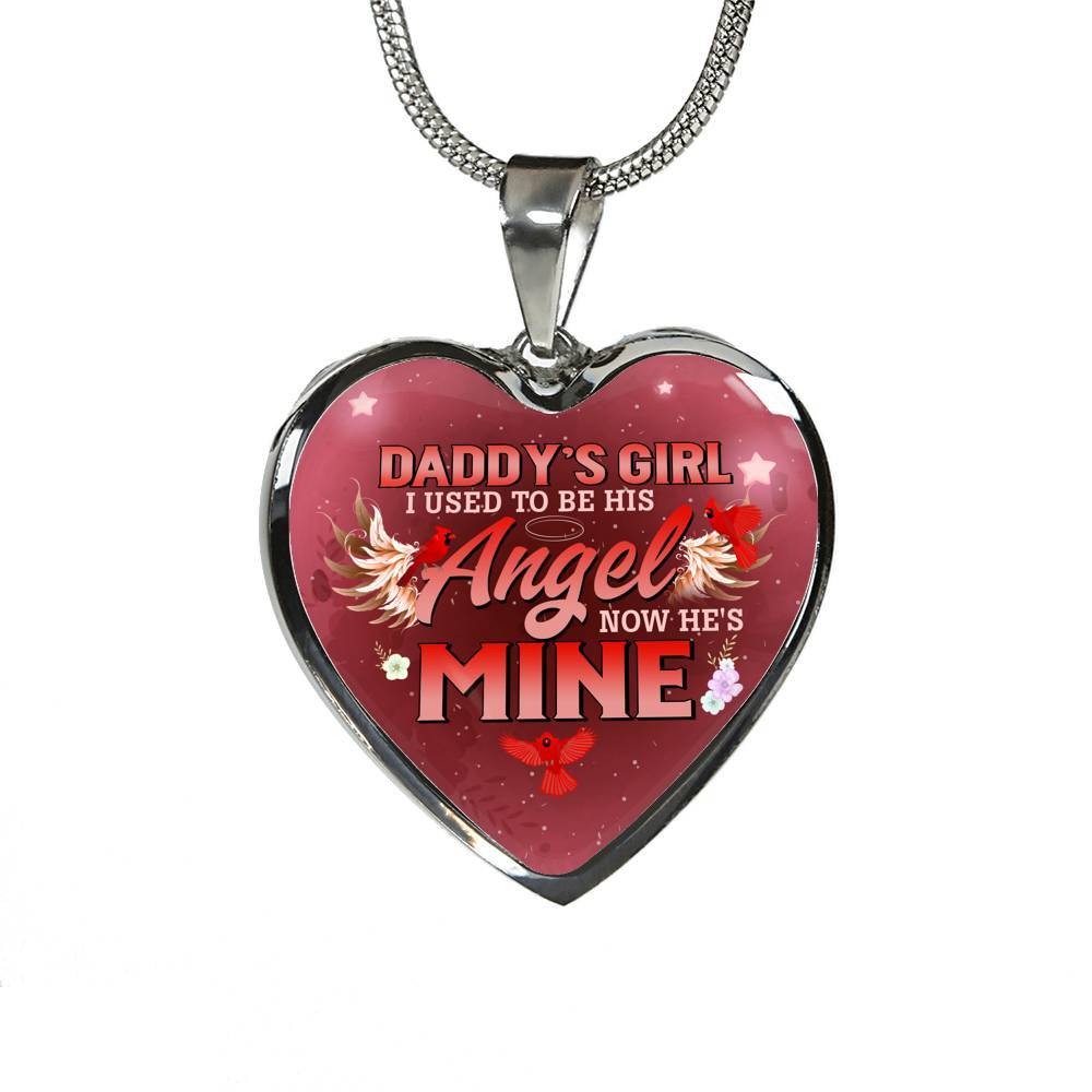 Cardinal Bird Daddy's Girl I Used To Be His Angel Heart Pendant Necklace - Red Cardinal Dad Daughter Necklace - Heart Luxury Necklace (Silver) Cardinal Bird Daddy's Girl I Used To Be His Angel Heart Pendant Necklace - Red Cardinal Dad Daughter Necklace - Heart Luxury Necklace (Silver)