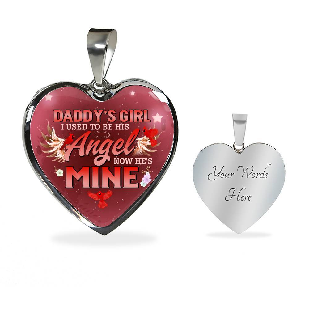 Cardinal Bird Daddy's Girl I Used To Be His Angel Heart Pendant Necklace - Red Cardinal Dad Daughter Necklace - Heart Luxury Necklace (Silver) Cardinal Bird Daddy's Girl I Used To Be His Angel Heart Pendant Necklace - Red Cardinal Dad Daughter Necklace - Heart Luxury Necklace (Silver)