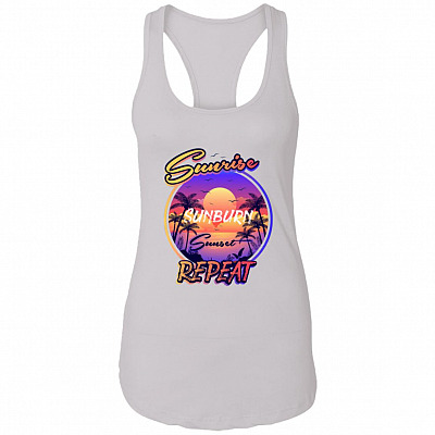 Sunrise Tank Top, White, Ladies Racerback Tank
