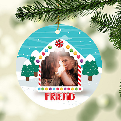 Alternative view of Custom Photo Friends Are the Family You Choose Christmas Ornament Keepsake - Holiday Ornament