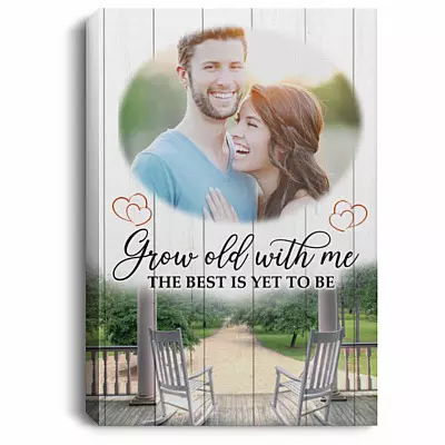 Personalized Photo for Couples, White, 0.75'' Framed Canvas