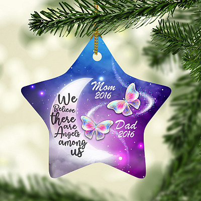 Alternative view of Personalized We Believe There Are Angels Among Us Christmas Ornament Keepsake - Holiday Ornament