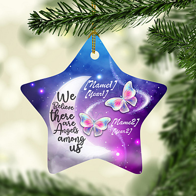 Personalized We Believe There Are Angels Among Us Christmas Ornament Keepsake - Holiday Ornament