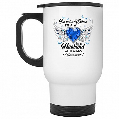 14 oz. White Travel Mug
