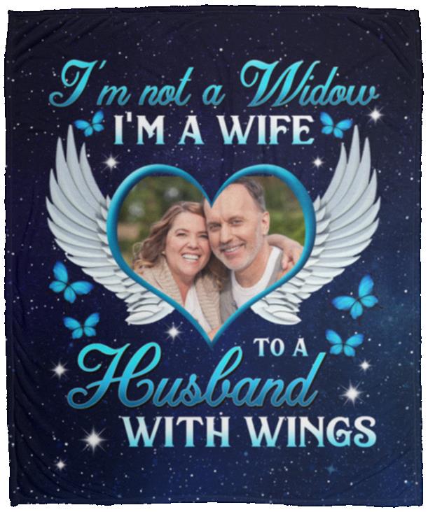 Personalized Photo I'm Not A Widow, White, Cozy Plush Fleece Blanket - 50x60