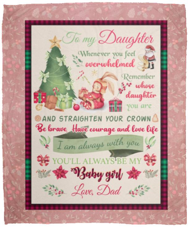 Dad To My Daughter When You, White, Cozy Plush Fleece Blanket - 50x60 Dad To My Daughter When You, White, Cozy Plush Fleece Blanket - 50x60