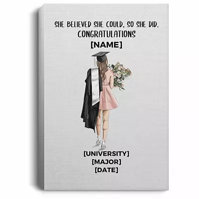 Personalized Graduation Gifts Framed Canvas, White, 0.75'' Framed Canvas