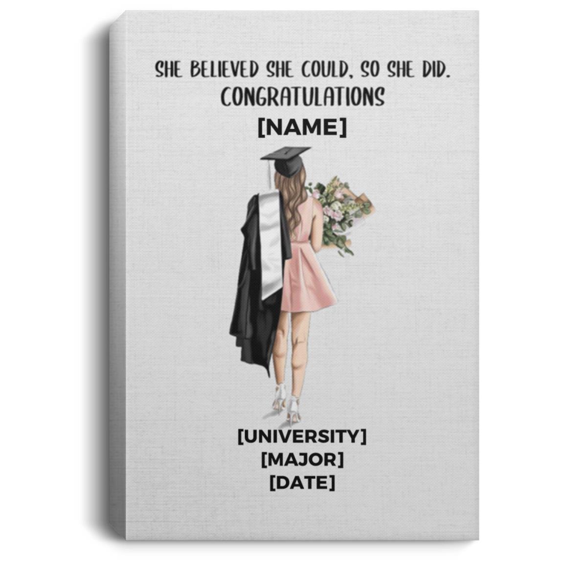 Personalized Graduation Gifts Framed Canvas, White, 0.75'' Framed Canvas