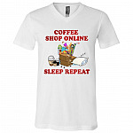 Coffee Lover T-Shirt, White, V-Neck T-Shirt