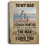 Fishing To My Dad Canvas, White, 0.75'' Framed Canvas
