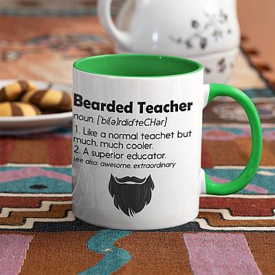 Alternative view of Beared Teacher Accent Mug - Funny Teacher Appreciation Gifts - Funny Teacher Coffee Mug