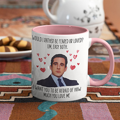 Alternative view of Michael Office Accent Mug - I Want You To Be Afraid Of How Much You Love Me