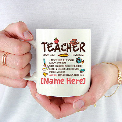 Alternative view of Personalized Teacher Definition Ceramic Coffee Mug - Beer Stein - Water Bottle - Color Changing Mug