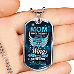 Mom Since You Got Wings I Never Been The Same Dog Tag Pendant Necklace - Sympathy Necklace For Loss Of Mother - Dog Tag (Silver)