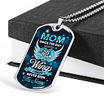 Mom Since You Got Wings I Never Been The Same Dog Tag Pendant Necklace - Sympathy Necklace For Loss Of Mother - Dog Tag (Silver)