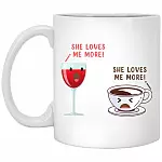 Wine And Coffee Mug, White, 11 oz. White Mug