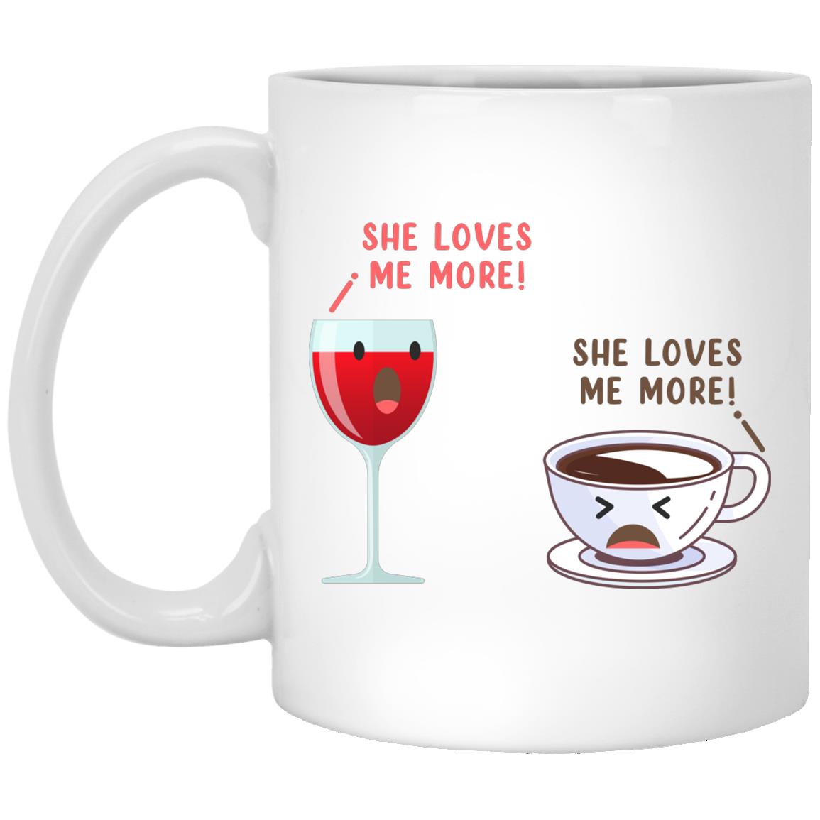 Wine And Coffee Mug, White, 11 oz. White Mug