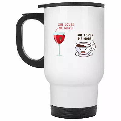 14 oz. White Travel Mug
