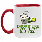 Drop It Accent Mug, White/Red, 11 oz. Accent Mug
