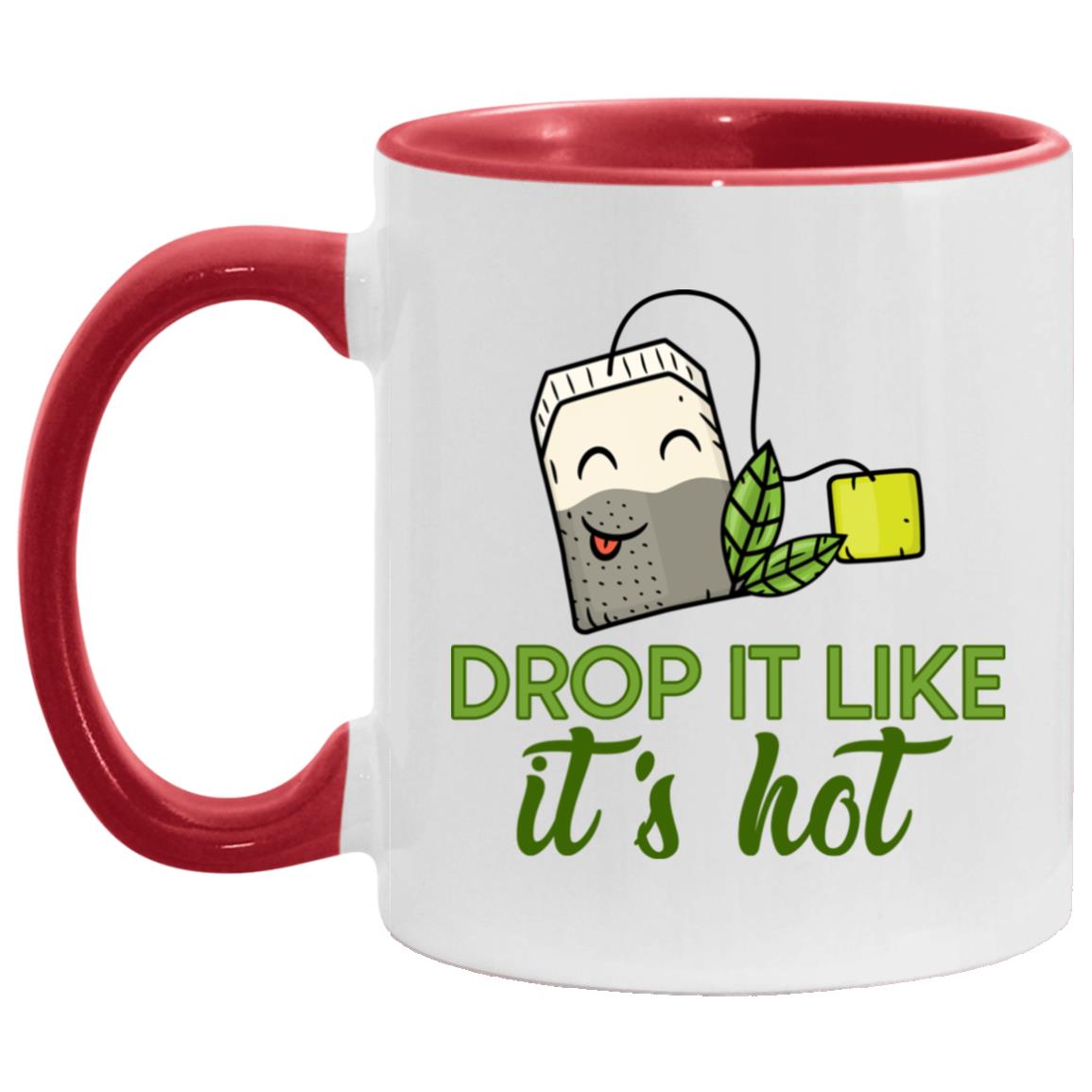 Drop It Accent Mug, White/Red, 11 oz. Accent Mug