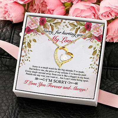 Alternative view of Sorry for Hurting My Love Apolgize Wife Girlfriend Gift Forever Love Pendant Necklace