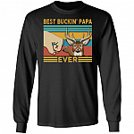 Best Bucking Papa Hoodie, Black, Long Sleeve