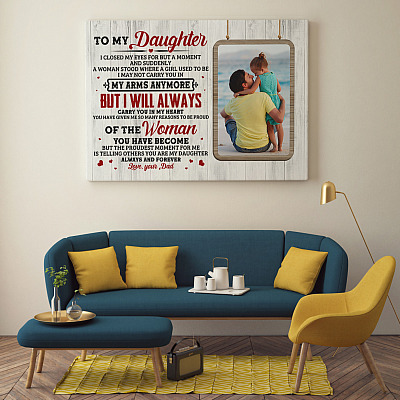 Alternative view of Personalized Photo Dad To My Daughter I Closed My Eyes For But A Moment Framed Canvas Prints - Unframed Poster