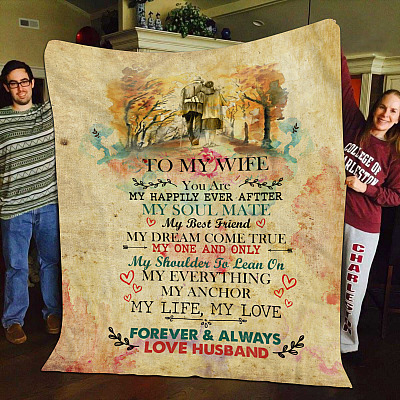 Old Husband To My Wife You Are My Happily Ever After My Soulmate My Bestfriend Fleece Blanket - Mink Blanket