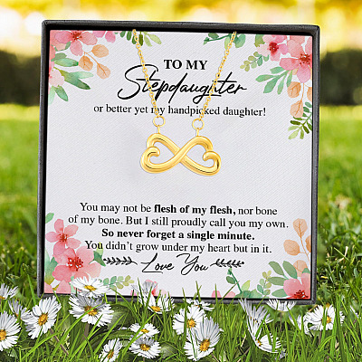 To My Stepdaughter Or Better Yet My Handpicked Daughter Infinity Heart Pendant Necklace - Stepdaughter Gifts