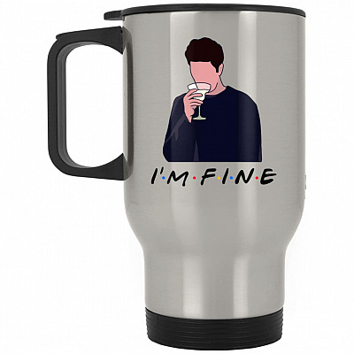 14 oz. Silver Travel Mug