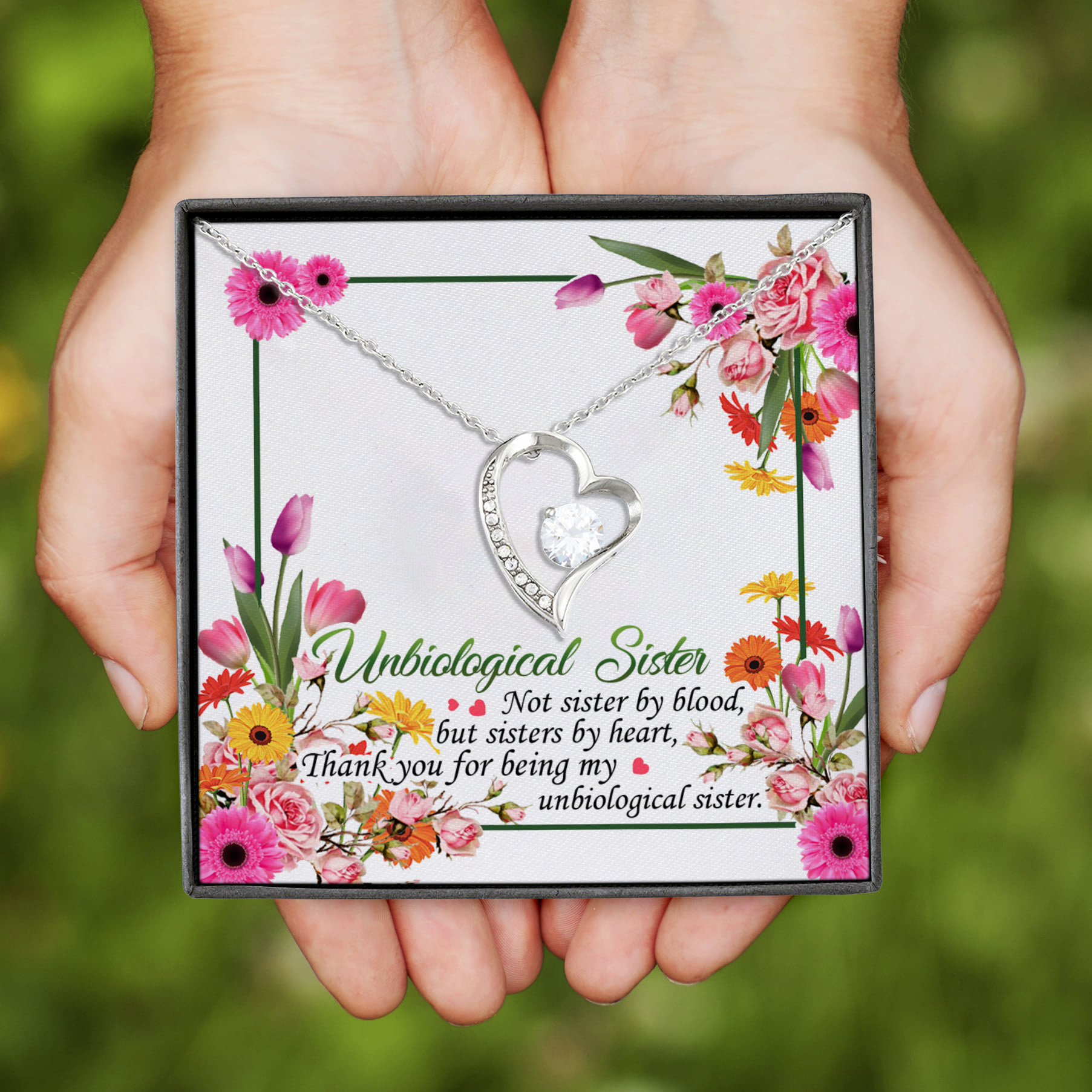 112KNG. Sister Gift (5) Forever Love Necklace (Silver)