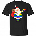 Pride Santa TShirt, Black, Unisex T-Shirt