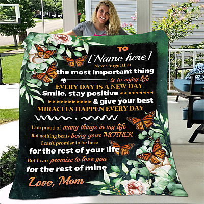 Alternative view of Personalized Gift to My Daughter Never Forget That the Most Important Thing Fleece - Mink Sherpa - Woven Blanket