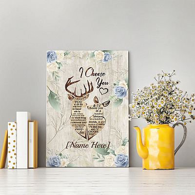 Alternative view of Personalized Deer I Choose You Gallery Wrapped Framed Canvas Prints - Unframed Poster - Home Decor Wall Art
