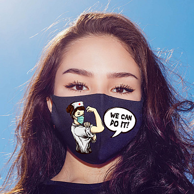 Alternative view of We Can Do It Nurse Washable Reusable Custom Printed Cloth Face Mask Cover