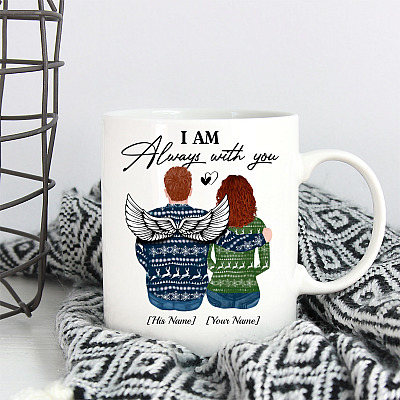Alternative view of Personalized I Am Always with You Husband Has Wings Memorial Coffee Mug - Water Bottle - Color Changing Mug