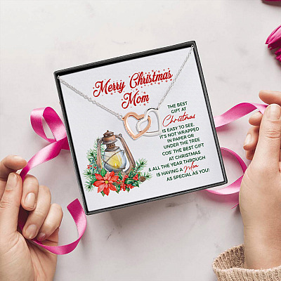 The Best Gift At Christmas Is Having A Mom Special As You Interlocking Hearts Pendant Necklace - Mom Jewelry