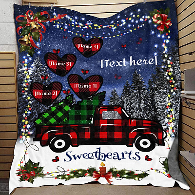 Alternative view of Personalized To My Nana Grandma Things Pride Red Truck Blanket - Proud Grandchild Nana Customized Blanket