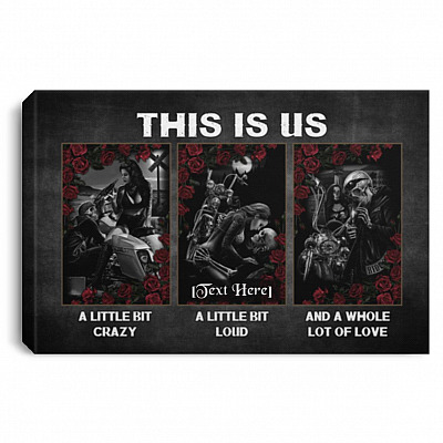 Personalized Couple Biker This is Us Canvas, White, 0.75'' Framed Canvas