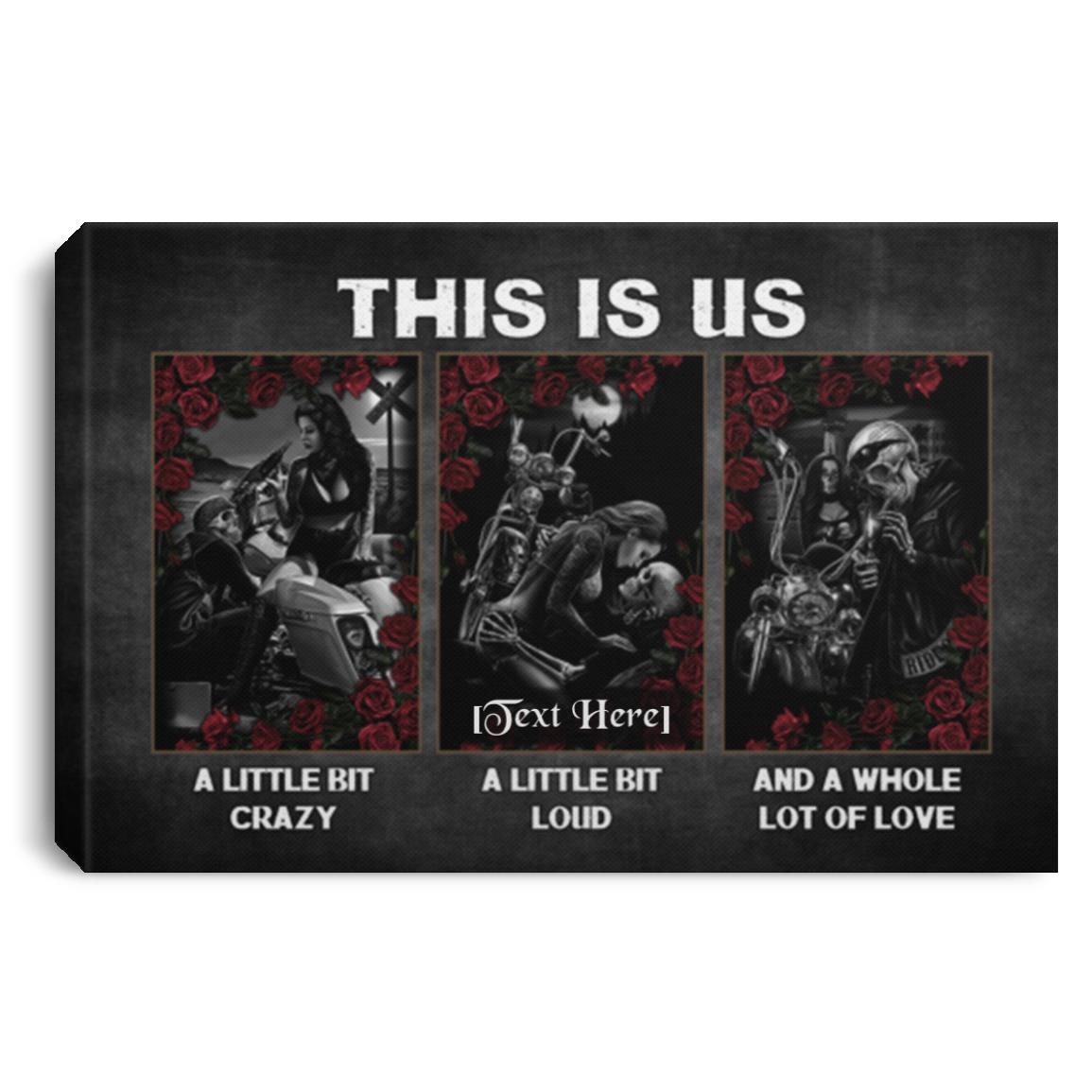 Personalized Couple Biker This is Us Canvas, White, 0.75'' Framed Canvas