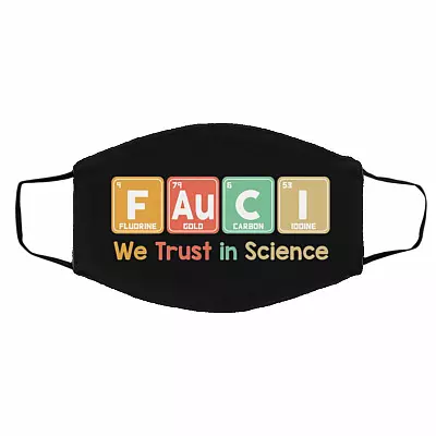 Trust Science Mask, Black, Cloth Face Cover – Medium/Large